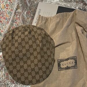 Gucci Beige and Brown Monogram Cap